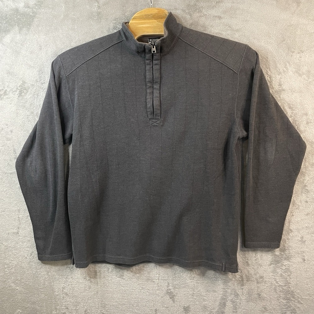 Columbia Men's L Grey 1/4 Zip Mock Neck Sweatshirt XCQ